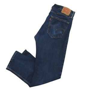 Levis Mens 502 Jeans 36 x 29 Blue Stretch Dark Wash Straight Leg Pocket